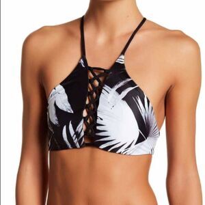 L*SPACE - Nikki Reversible Black Palm Bikini Top